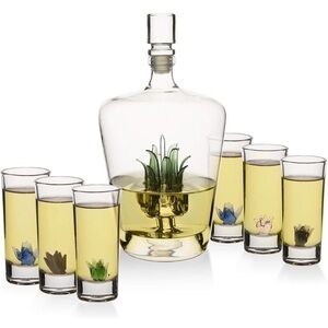 Tequila Glasses & Decanter Set - Liquor Decanter Set